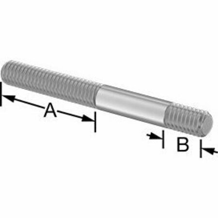 BSC PREFERRED 18-8 Stainless ST Threaded on Both Ends Stud 5/16-18 Thread Size 1-1/2 and 1/2 Thread len 3Long 92997A341